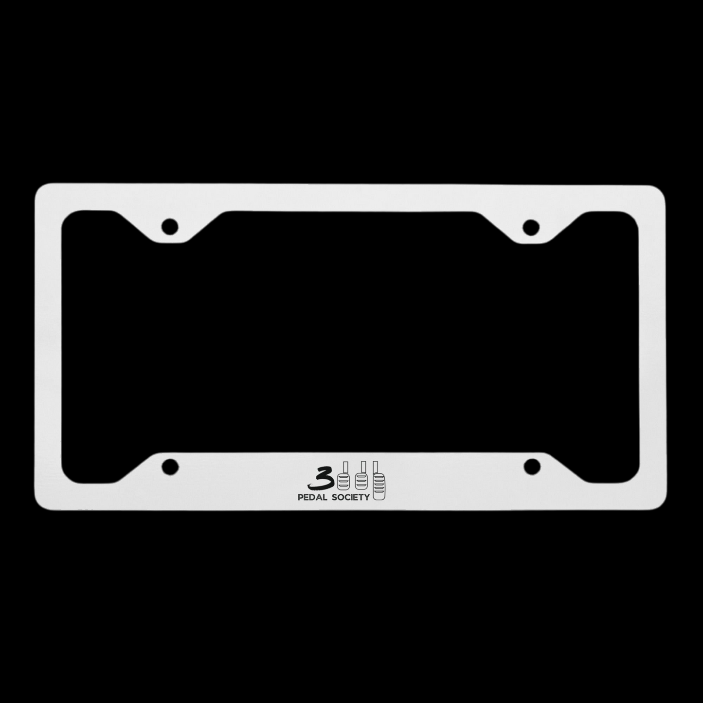 3 Pedal Society Metal License Plate Frame